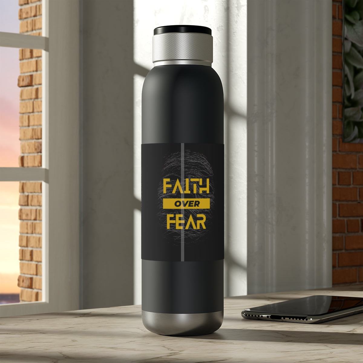 Faith Over Fear - Bluetooth Water Bottle