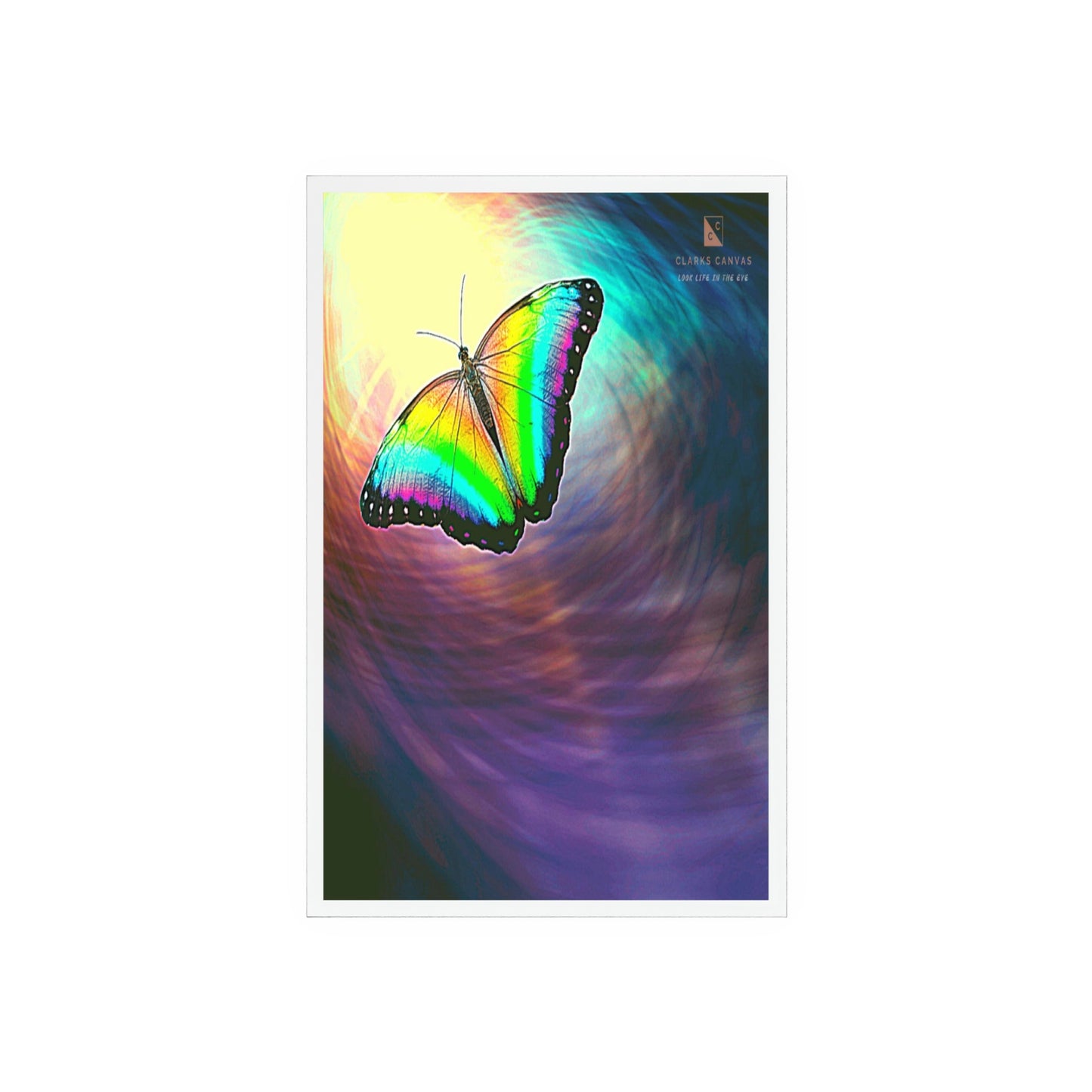 Space Butterfly - Acrylic Sign w/Wooden Stand (Tye Dye)