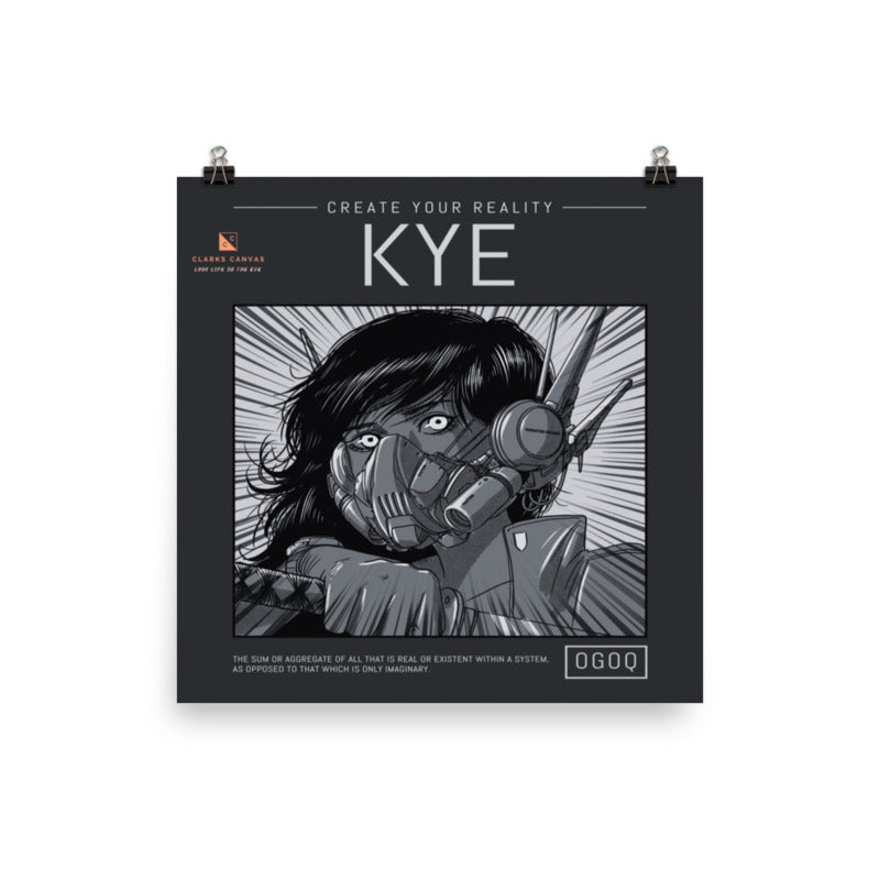 “Kye” (Black & White) Poster