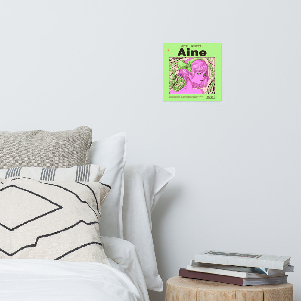 “Aine” (Mint Green & Pink) Poster