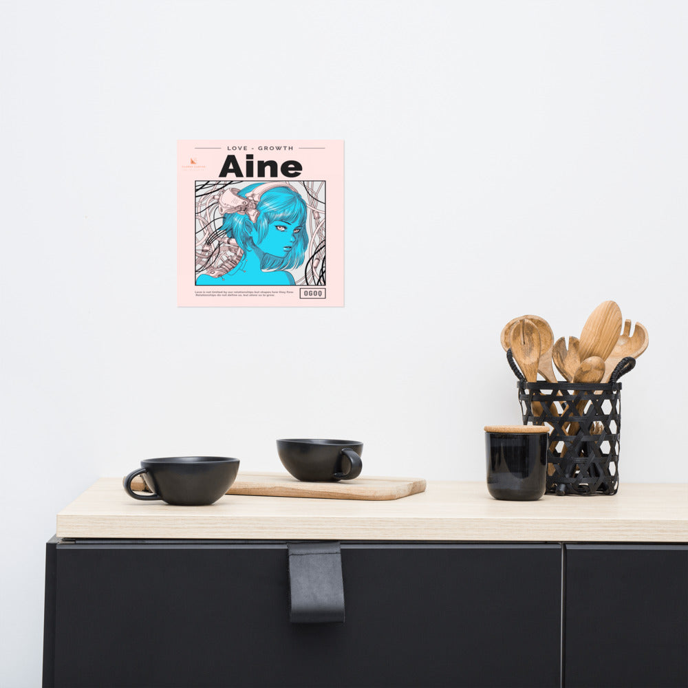 “Aine” (Blue & Beige) Poster