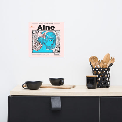 “Aine” (Blue & Beige) Poster