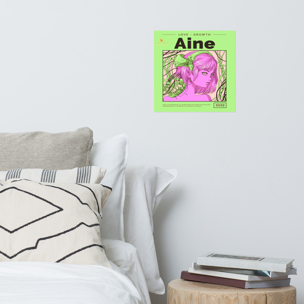 “Aine” (Mint Green & Pink) Poster