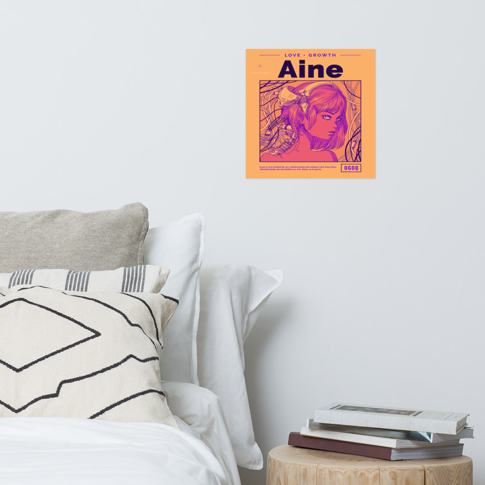 “Aine” (Red, Tan & Purple) Poster