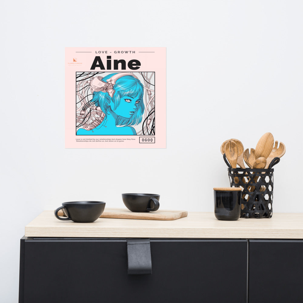 “Aine” (Blue & Beige) Poster