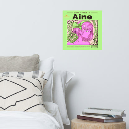 “Aine” (Mint Green & Pink) Poster