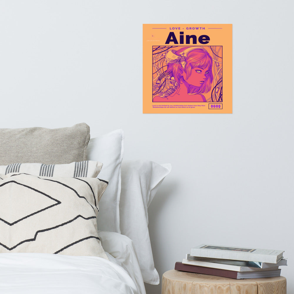 “Aine” (Red, Tan & Purple) Poster