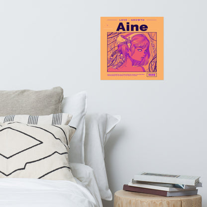 “Aine” (Red, Tan & Purple) Poster