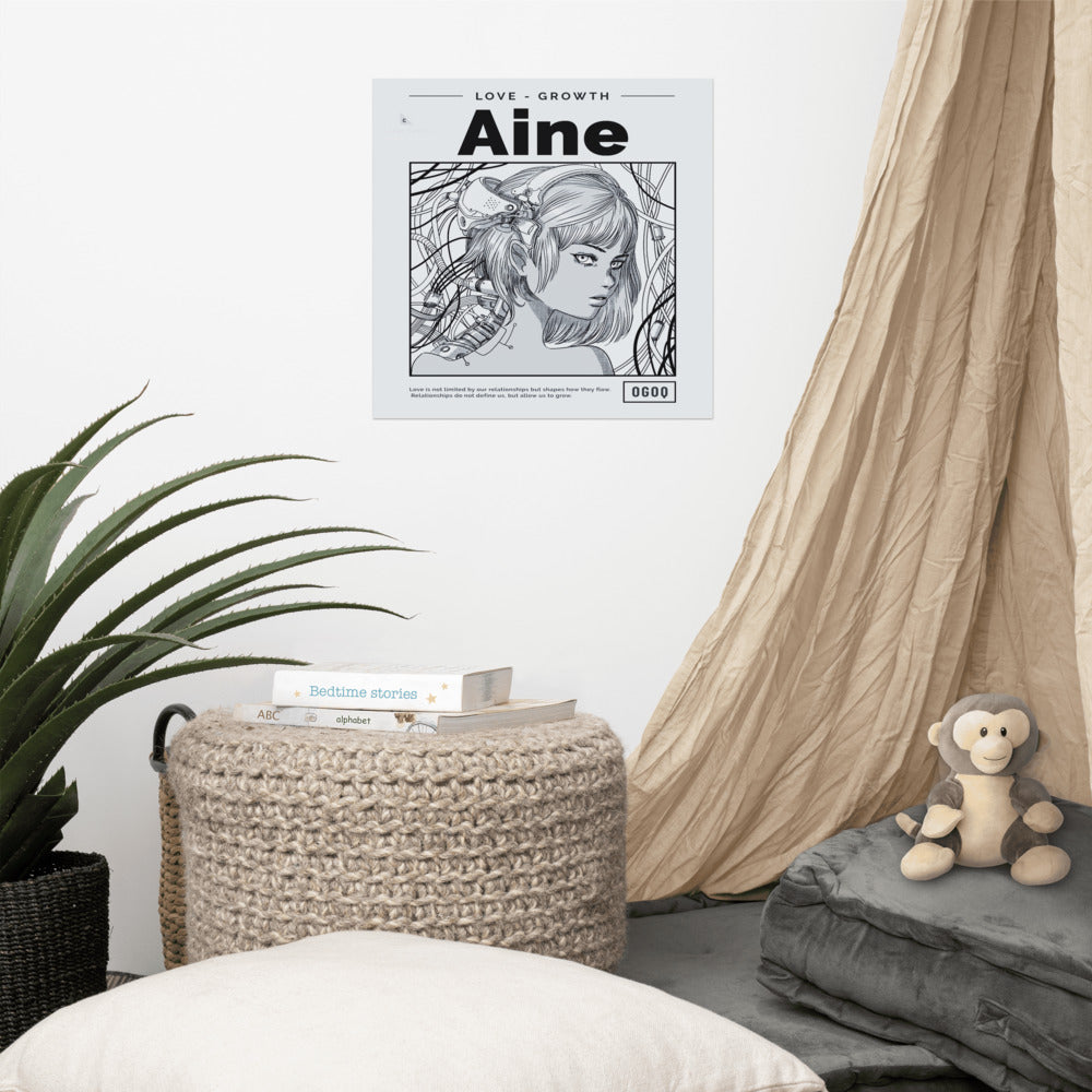 “Aine” (Grey & Black) Poster