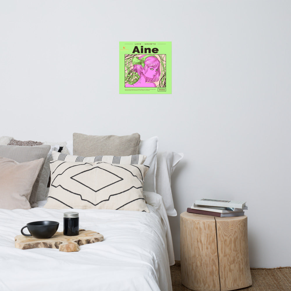 “Aine” (Mint Green & Pink) Poster