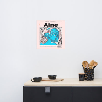 “Aine” (Blue & Beige) Poster