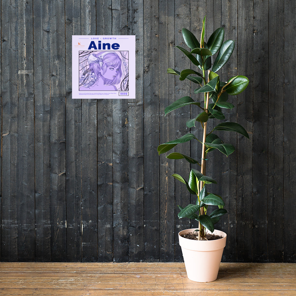 “Aine” (Purple & White) Poster