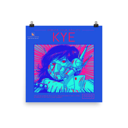 “Kye” (Teal & Bright Red) Poster