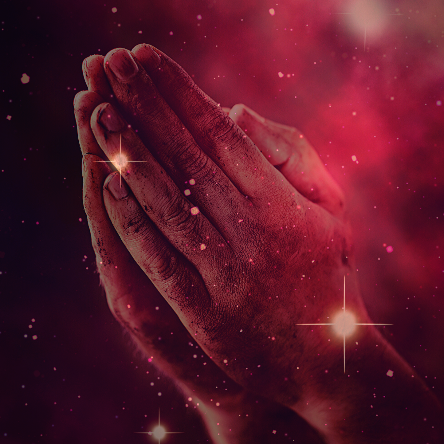 Galaxy Prayer Hands - Sherpa Fleece Blanket