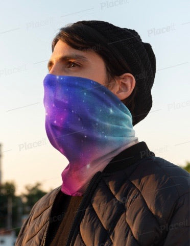 “Purple & Blue Stars” Neck Gaiter