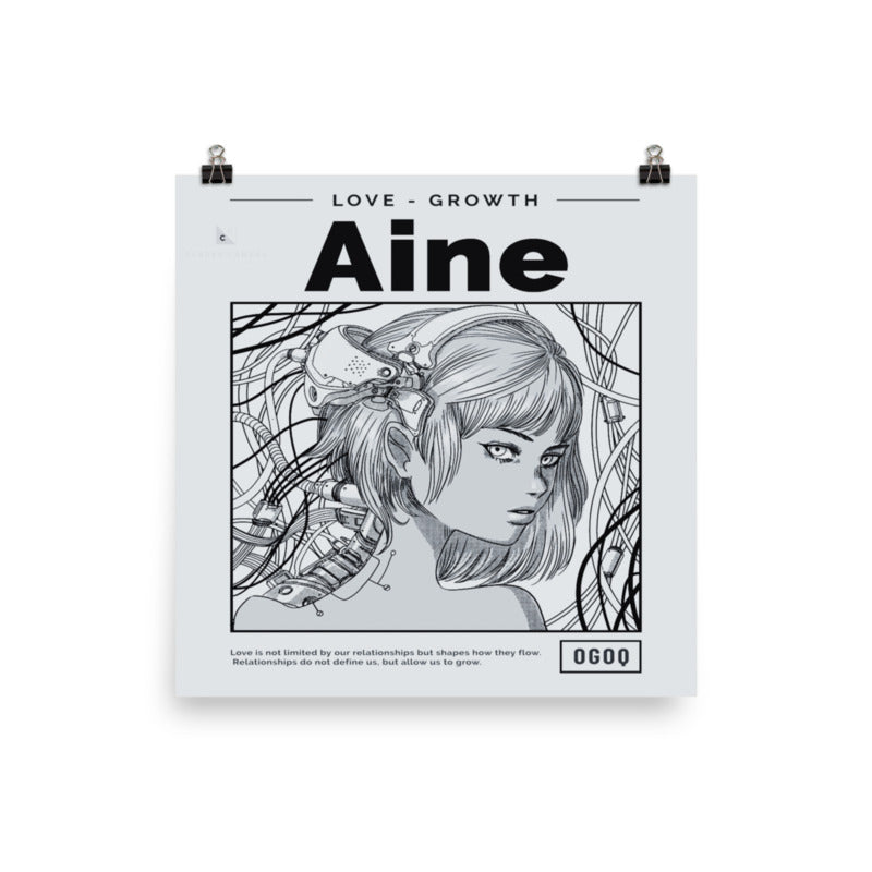 “Aine” (Grey & Black) Poster