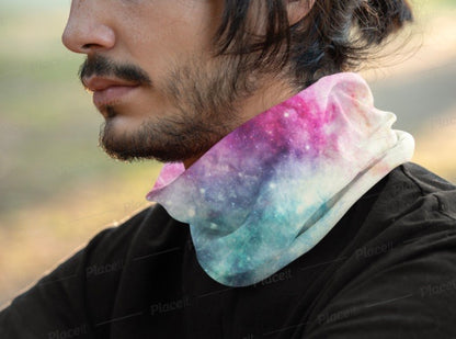 “Pink & Blue Galaxy” Neck Gaiter