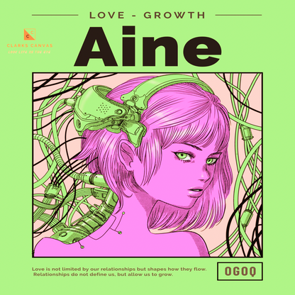 “Aine” (Mint Green & Pink) Poster