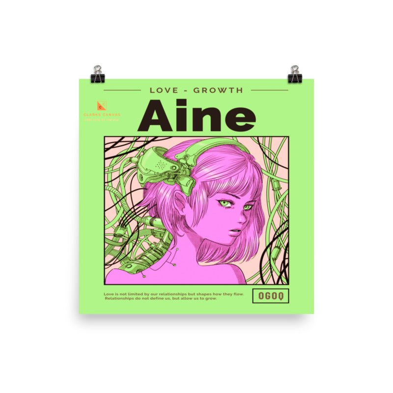 “Aine” (Mint Green & Pink) Poster