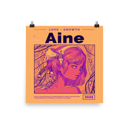 “Aine” (Red, Tan & Purple) Poster