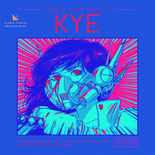 “Kye” (Teal & Bright Red) Poster