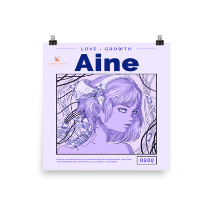 “Aine” (Purple & White) Poster