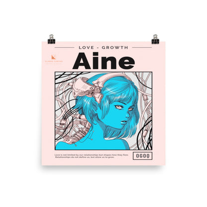 “Aine” (Blue & Beige) Poster