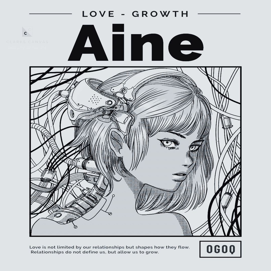 “Aine” (Grey & Black) Poster