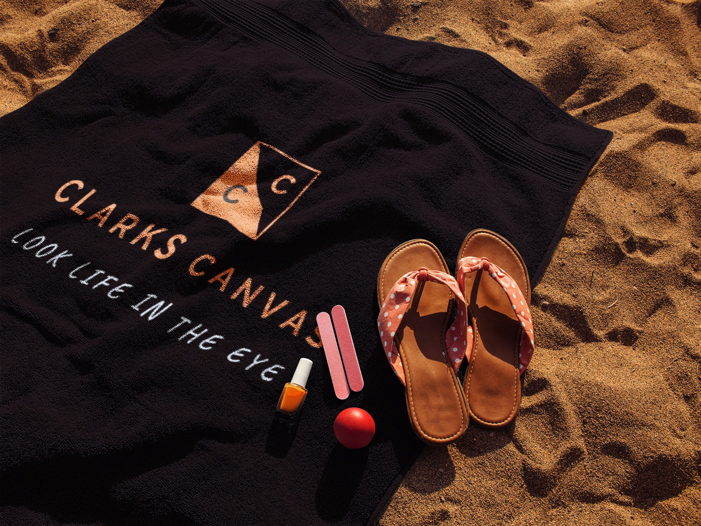 ClarksCanvas Logo & Tagline - Beach Towel