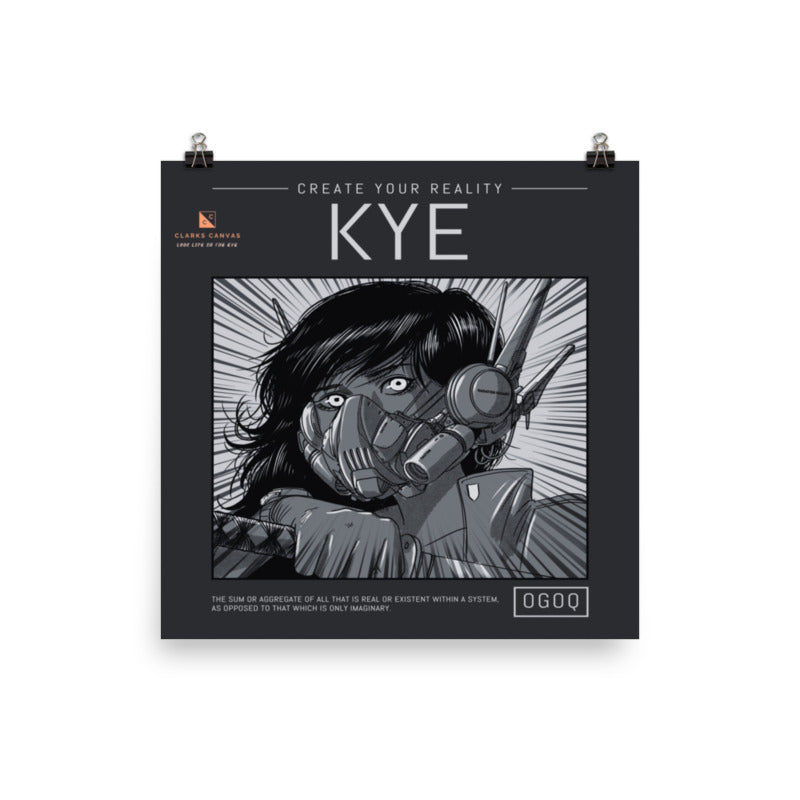 “Kye” (Black & White) Poster